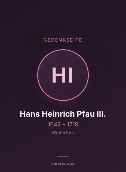 Gedenkportrait von Hans Heinrich Pfau III.