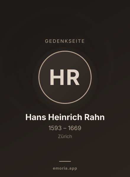 Gedenkportrait von Hans Heinrich Rahn