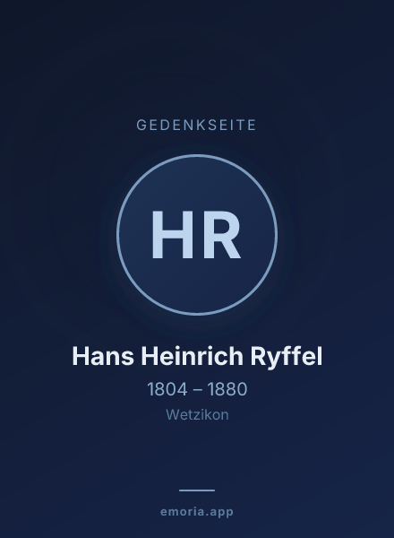 Gedenkportrait von Hans Heinrich Ryffel