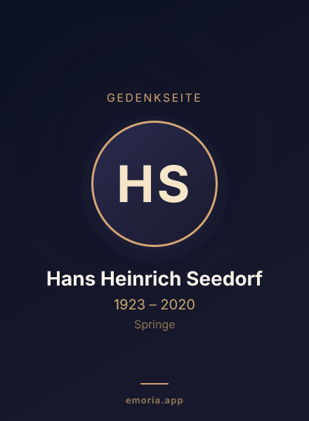 Gedenkportrait von Hans Heinrich Seedorf