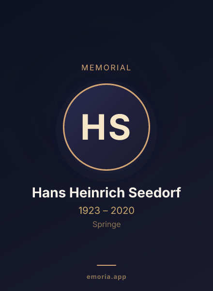 Memorial portrait of Hans Heinrich Seedorf
