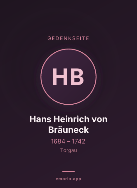 Gedenkportrait von Hans Heinrich von Bräuneck