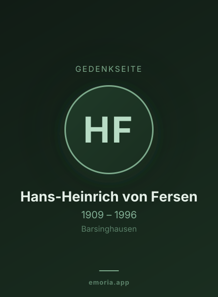 Gedenkportrait von Hans-Heinrich von Fersen