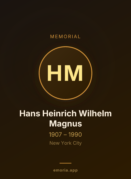 Memorial portrait of Hans Heinrich Wilhelm Magnus