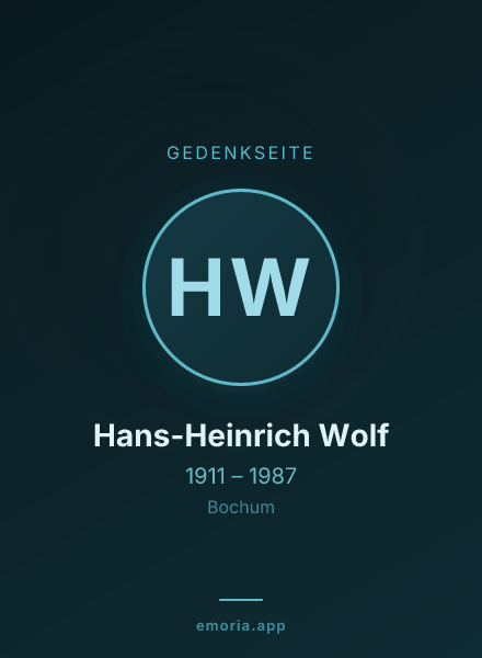 Gedenkportrait von Hans-Heinrich Wolf
