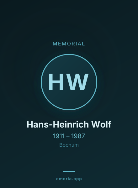 Memorial portrait of Hans-Heinrich Wolf