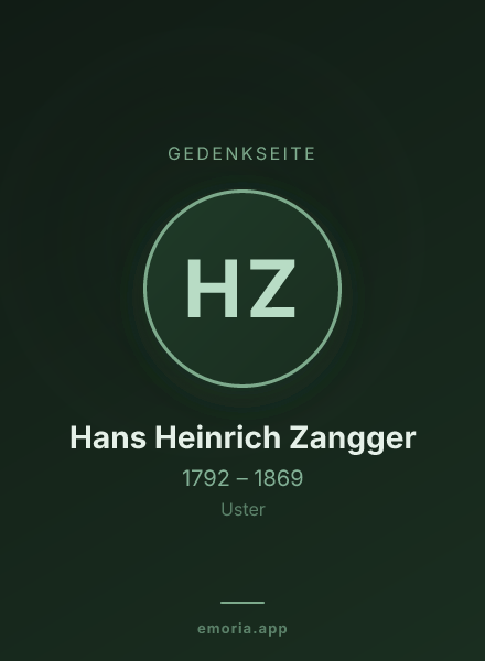 Gedenkportrait von Hans Heinrich Zangger