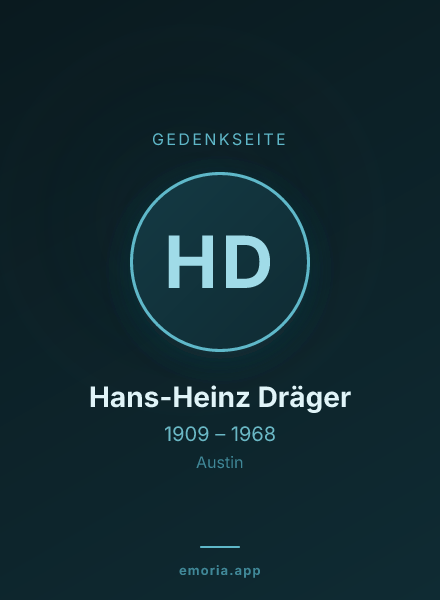 Gedenkportrait von Hans-Heinz Dräger
