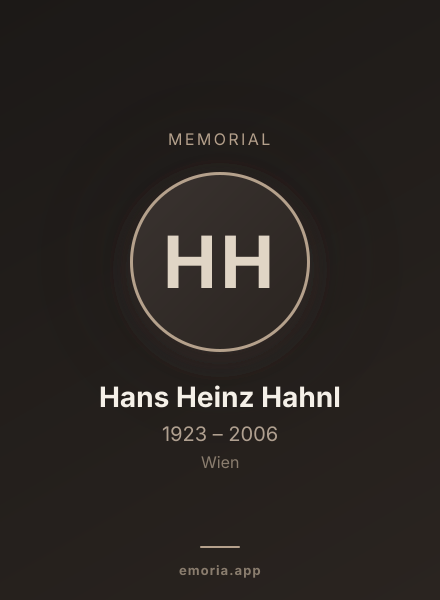 Memorial portrait of Hans Heinz Hahnl