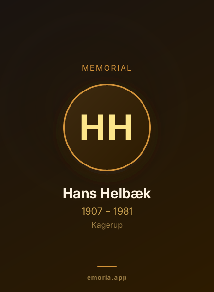 Memorial portrait of Hans Helbæk