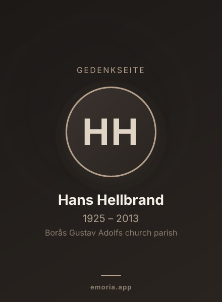 Gedenkportrait von Hans Hellbrand