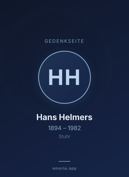 Gedenkportrait von Hans Helmers