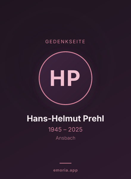 Gedenkportrait von Hans-Helmut Prehl