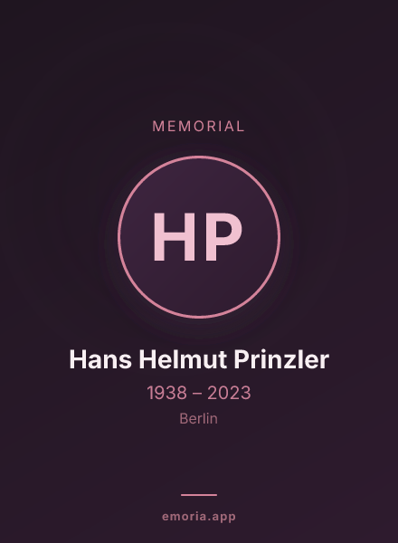 Memorial portrait of Hans Helmut Prinzler