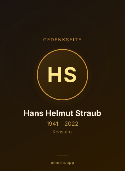 Gedenkportrait von Hans Helmut Straub