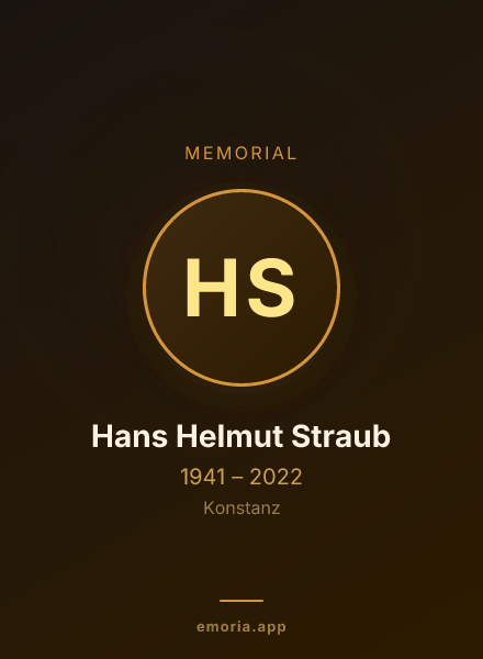 Memorial portrait of Hans Helmut Straub