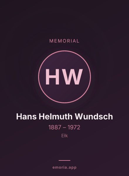 Memorial portrait of Hans Helmuth Wundsch