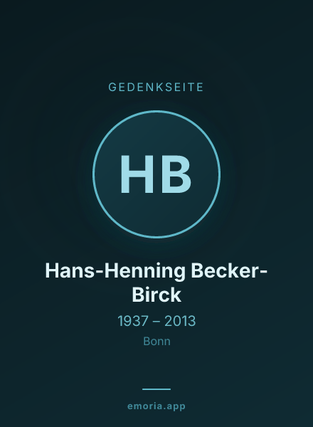 Gedenkportrait von Hans-Henning Becker-Birck