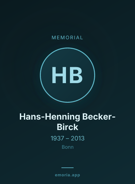 Memorial portrait of Hans-Henning Becker-Birck