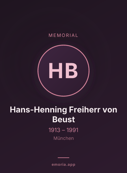 Memorial portrait of Hans-Henning Freiherr von Beust