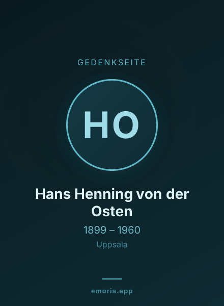 Gedenkportrait von Hans Henning von der Osten