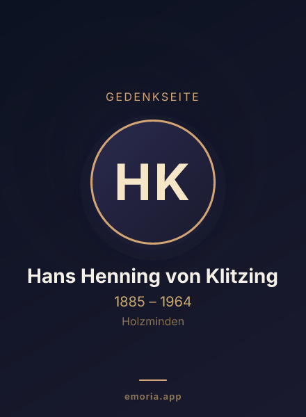 Gedenkportrait von Hans Henning von Klitzing