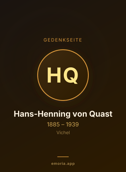 Gedenkportrait von Hans-Henning von Quast