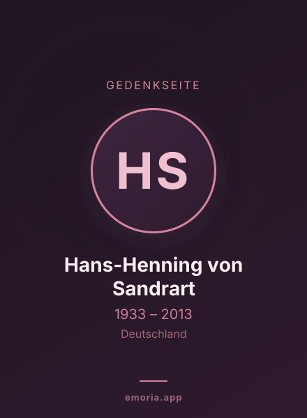Gedenkportrait von Hans-Henning von Sandrart