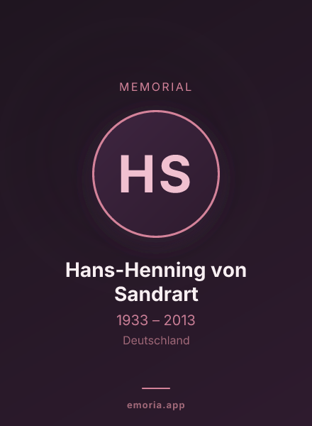 Memorial portrait of Hans-Henning von Sandrart
