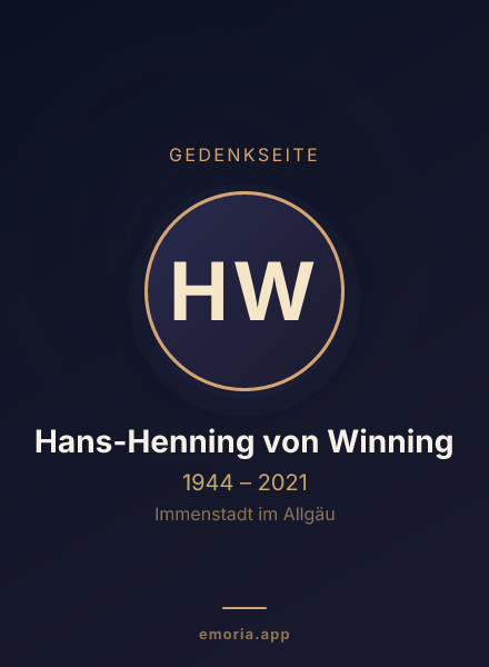 Gedenkportrait von Hans-Henning von Winning