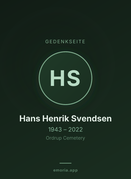 Gedenkportrait von Hans Henrik Svendsen