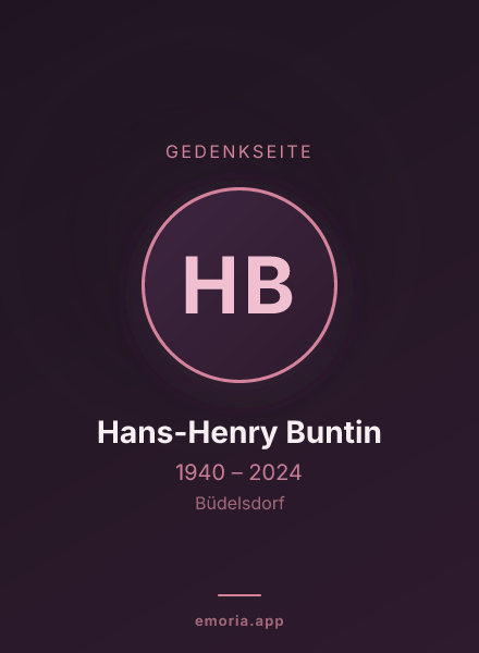 Gedenkportrait von Hans-Henry Buntin