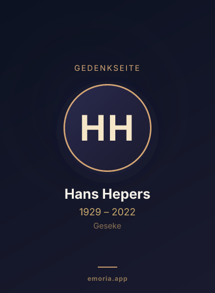 Gedenkportrait von Hans Hepers