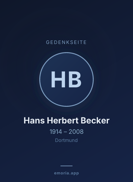 Gedenkportrait von Hans Herbert Becker