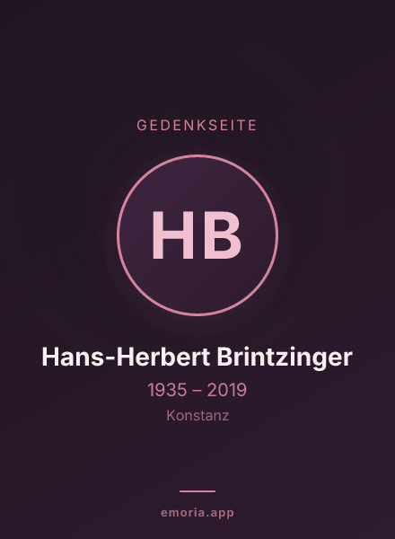 Gedenkportrait von Hans-Herbert Brintzinger
