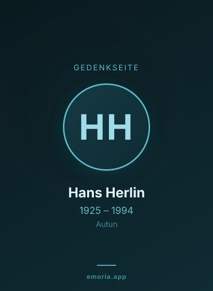 Gedenkportrait von Hans Herlin