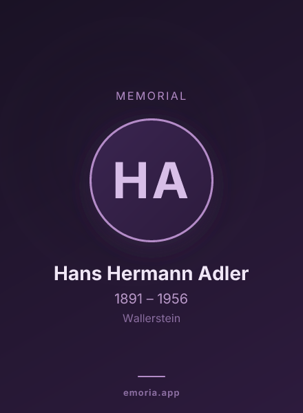 Memorial portrait of Hans Hermann Adler