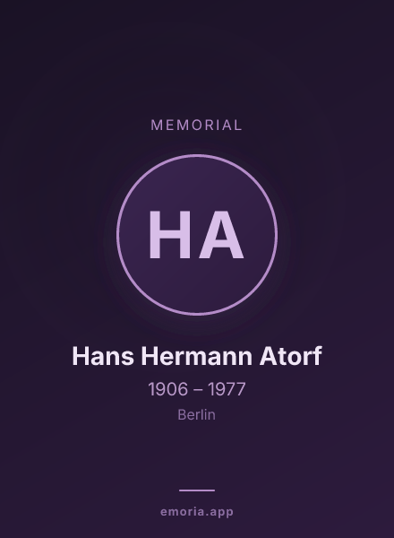 Memorial portrait of Hans Hermann Atorf