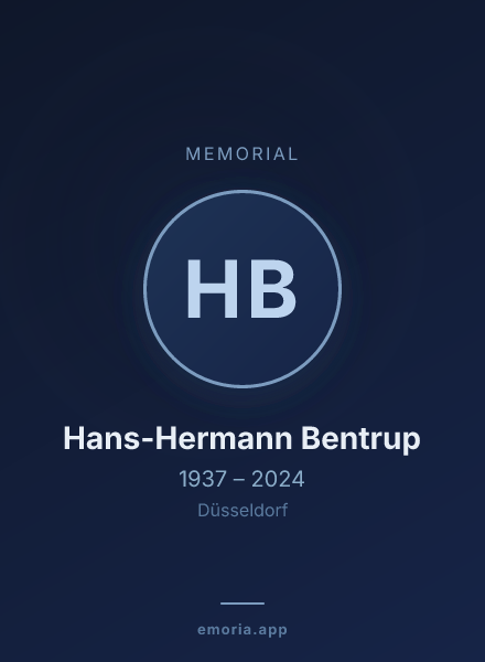 Memorial portrait of Hans-Hermann Bentrup
