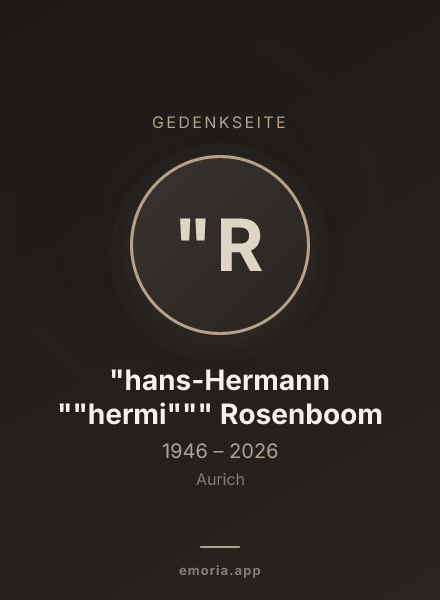 Gedenkportrait von "hans-Hermann ""hermi""" Rosenboom