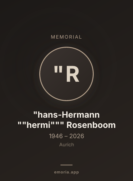 Memorial portrait of "hans-Hermann ""hermi""" Rosenboom