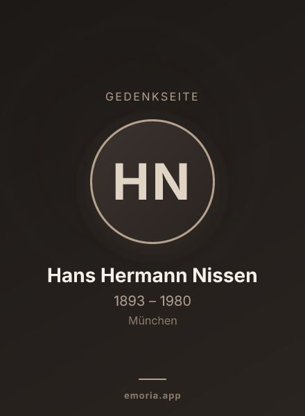 Gedenkportrait von Hans Hermann Nissen