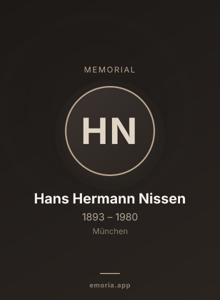 Memorial portrait of Hans Hermann Nissen