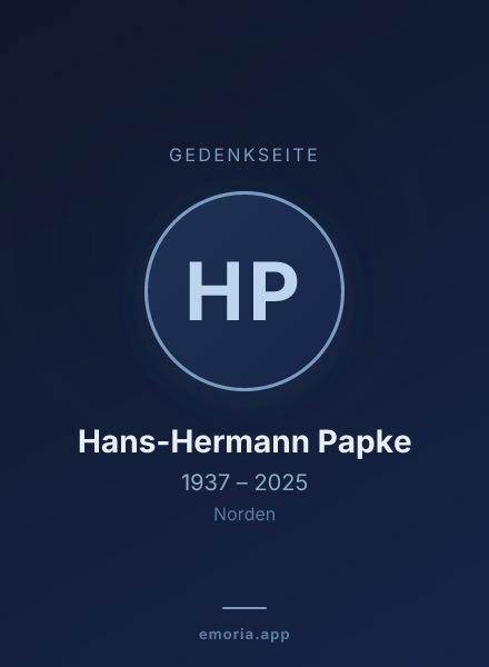 Gedenkportrait von Hans-Hermann Papke