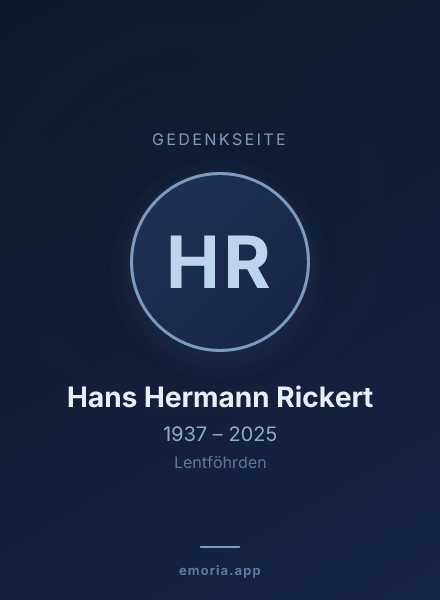 Gedenkportrait von Hans Hermann Rickert
