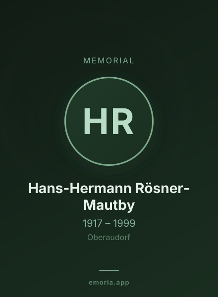 Memorial portrait of Hans-Hermann Rösner-Mautby