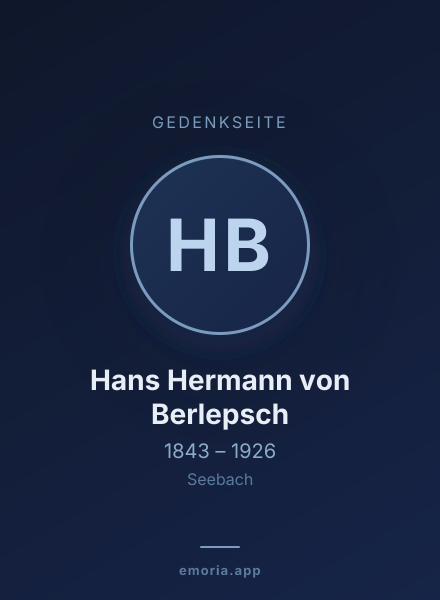Gedenkportrait von Hans Hermann von Berlepsch