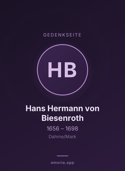 Gedenkportrait von Hans Hermann von Biesenroth