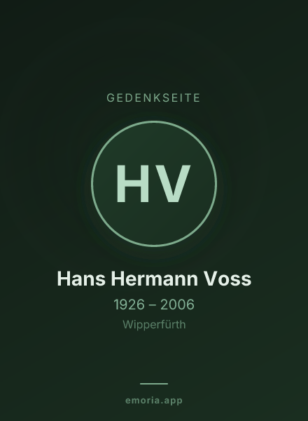 Gedenkportrait von Hans Hermann Voss