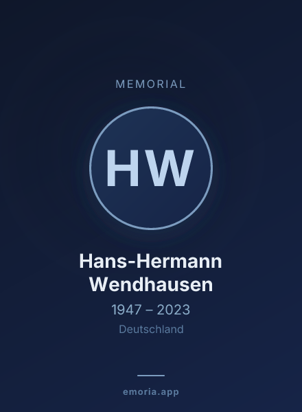 Memorial portrait of Hans-Hermann Wendhausen